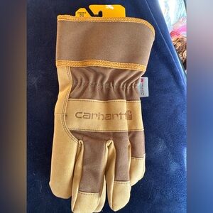 Carhartt Tan and Brown Heavy-Duty Gloves